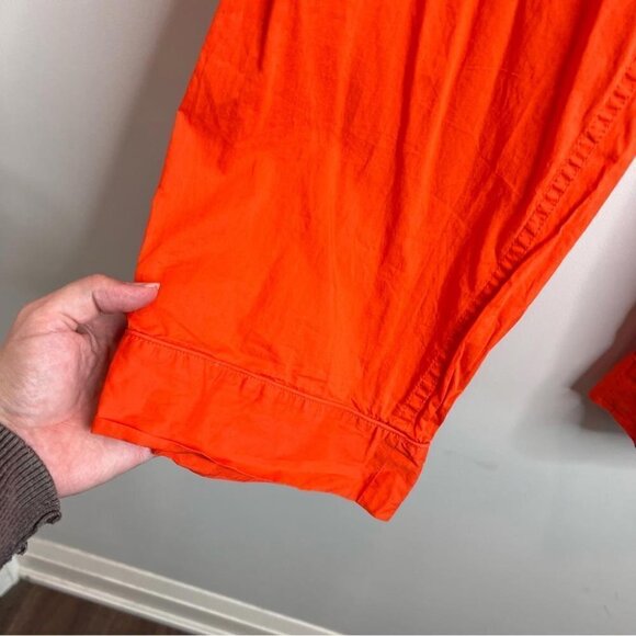 J Crew Womens Size Small Cotton Pyjama Pants Cropped Bright Orange Drawstring - Picture 3 of 9